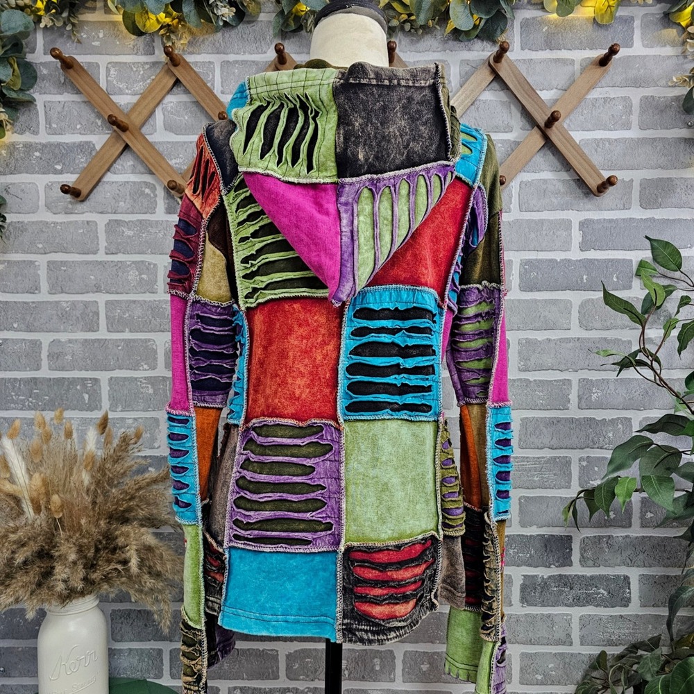 Kpc Patchwork Full Zip Jacket Boho Gypsy Festival… - image 4